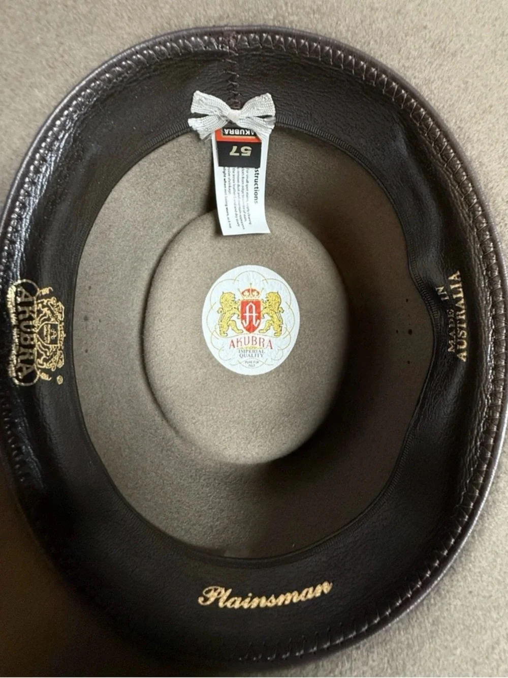 400 New Akubra Plainsman Fur Felt Western Cowboy Bush Hat Handmade in Australia - Picture 6 of 7